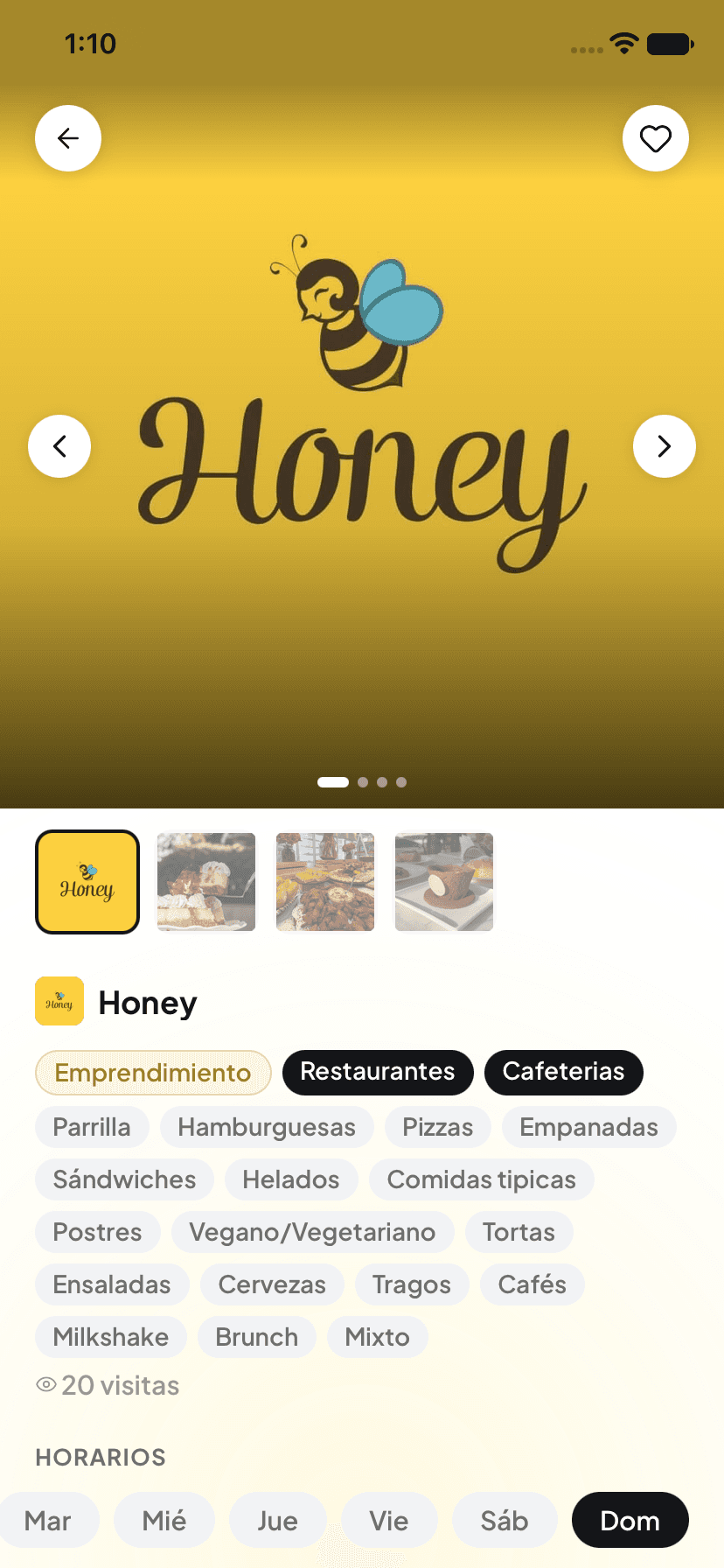 Captura de Hubi: Perfil del local